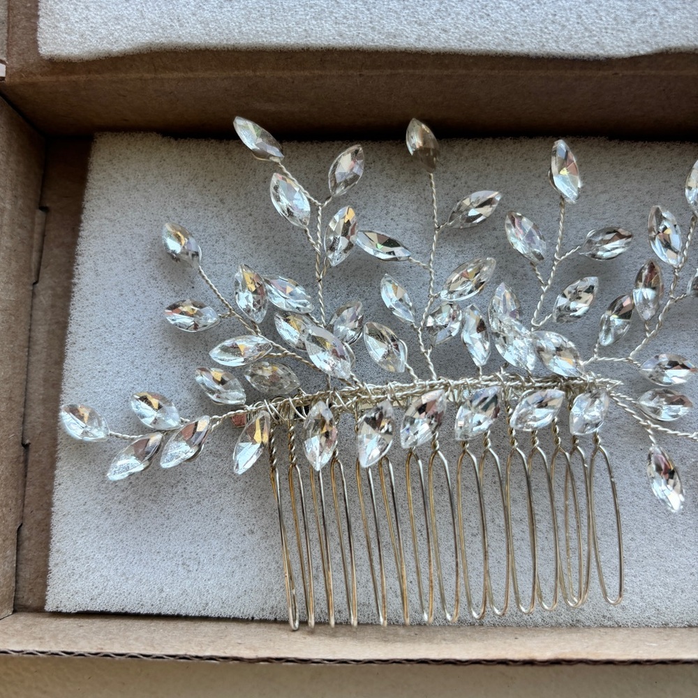 Silver Crystal Bridal Hair Comb